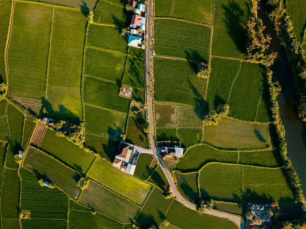 Vista aérea de um terreno arrematado em um leilão de terrenos